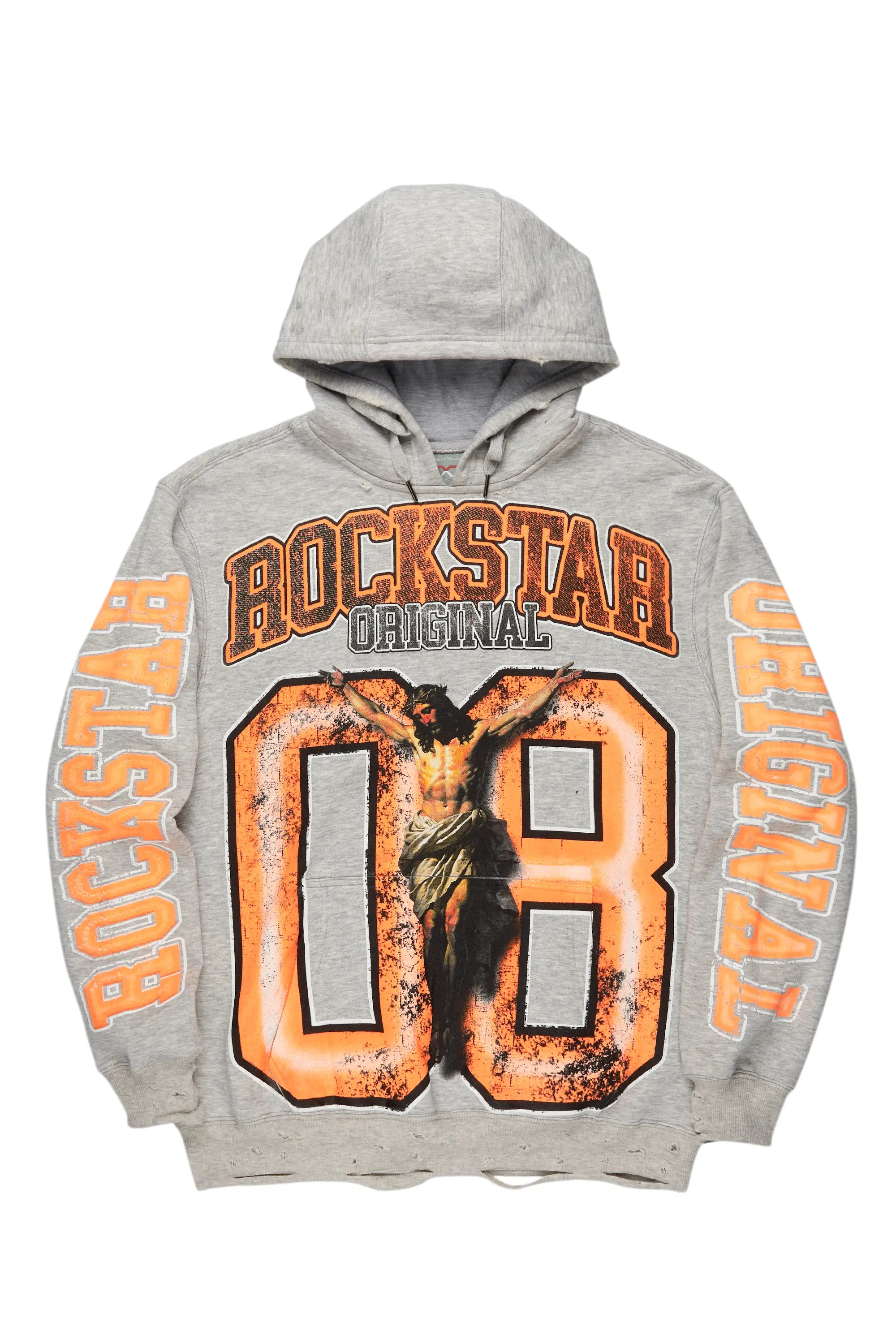 Fields Grey/Orange Graphic Hoodie