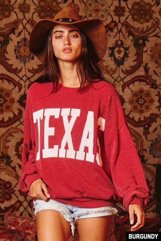 Burgundy Texas Comfy Graphic Sweatshirt