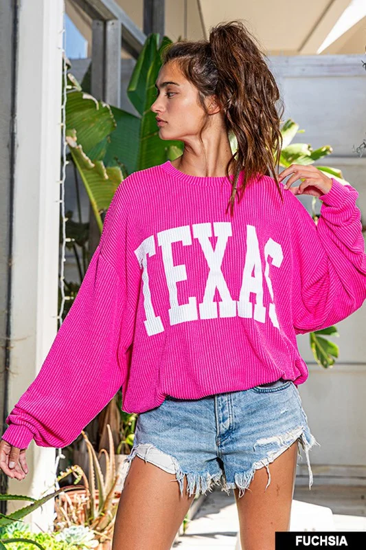 Fuchsia Texas Comfy Graphic Sweatshirt