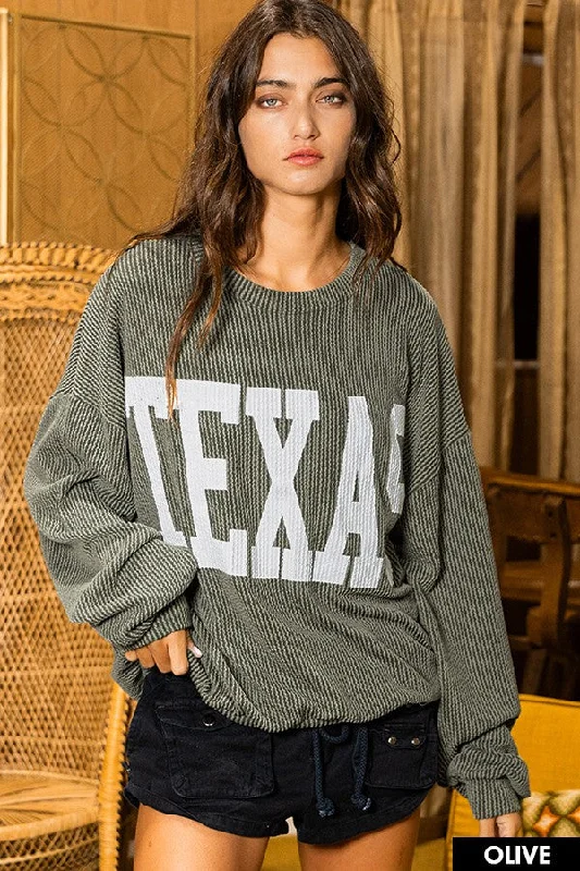 Olive Texas Comfy Graphic Sweatshirt