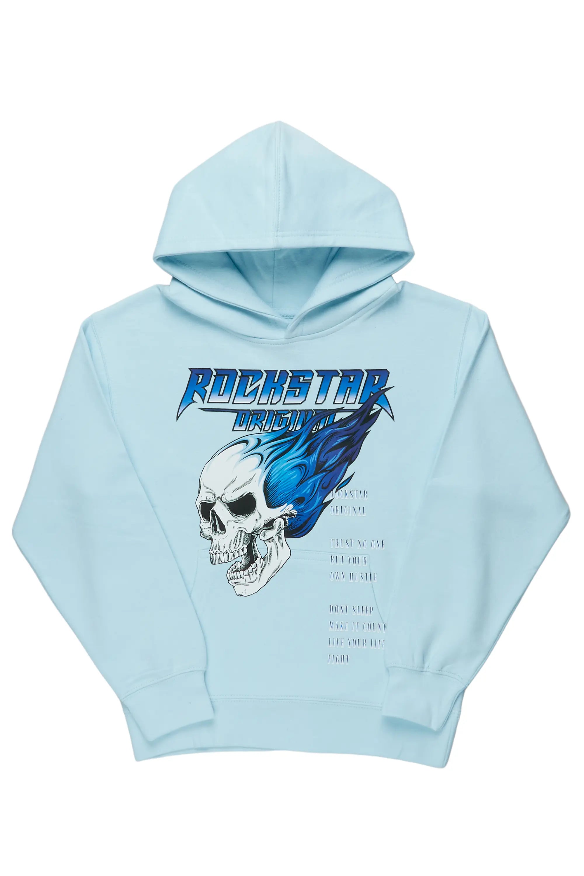 Boys Ozias Baby Blue Graphic Hoodie