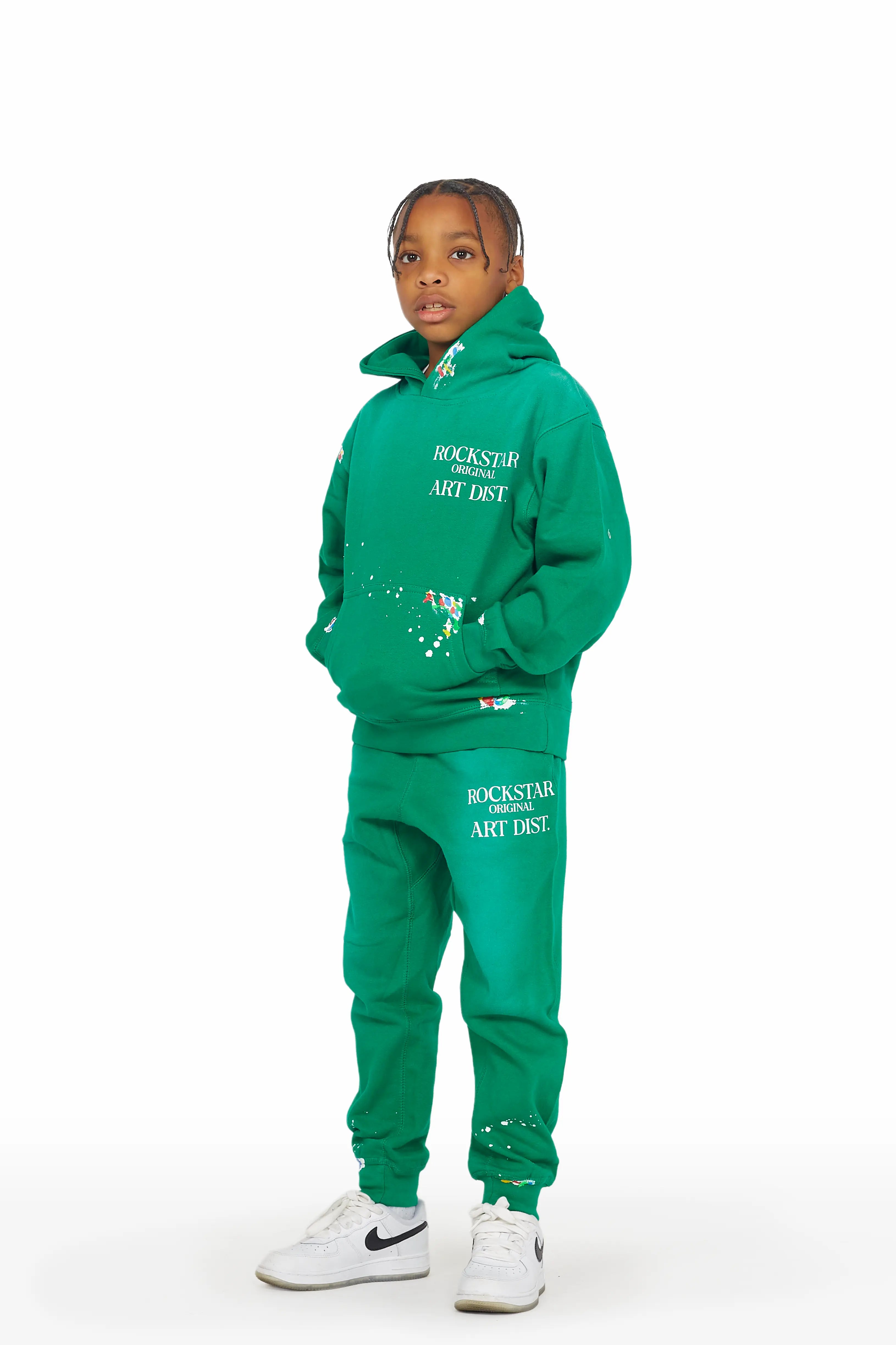 Boys Palmer Green Hoodie Track Set