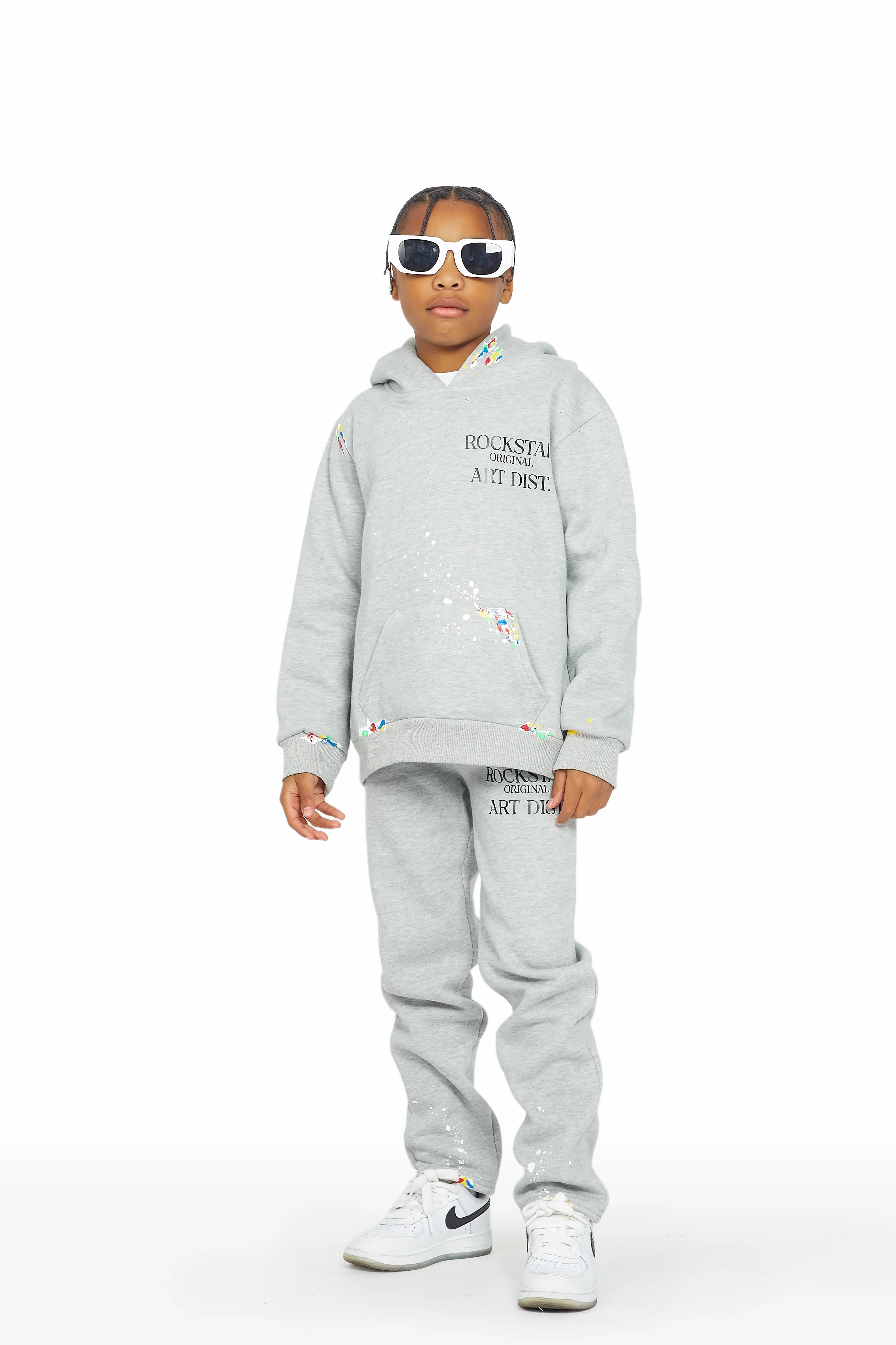 Boys Palmer Grey Hoodie Slim Fit Track Set