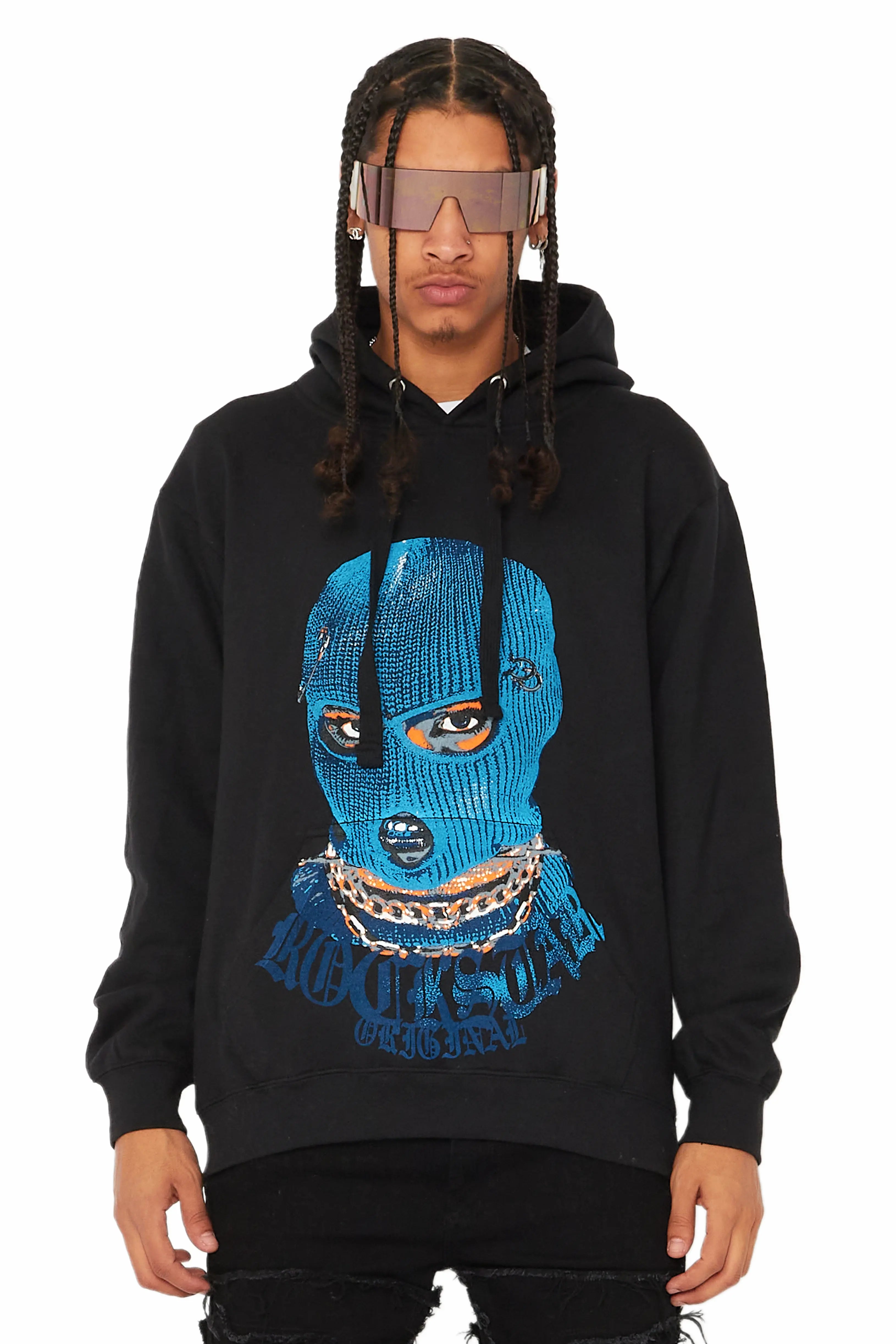 Murdra Black/Blue Graphic Hoodie