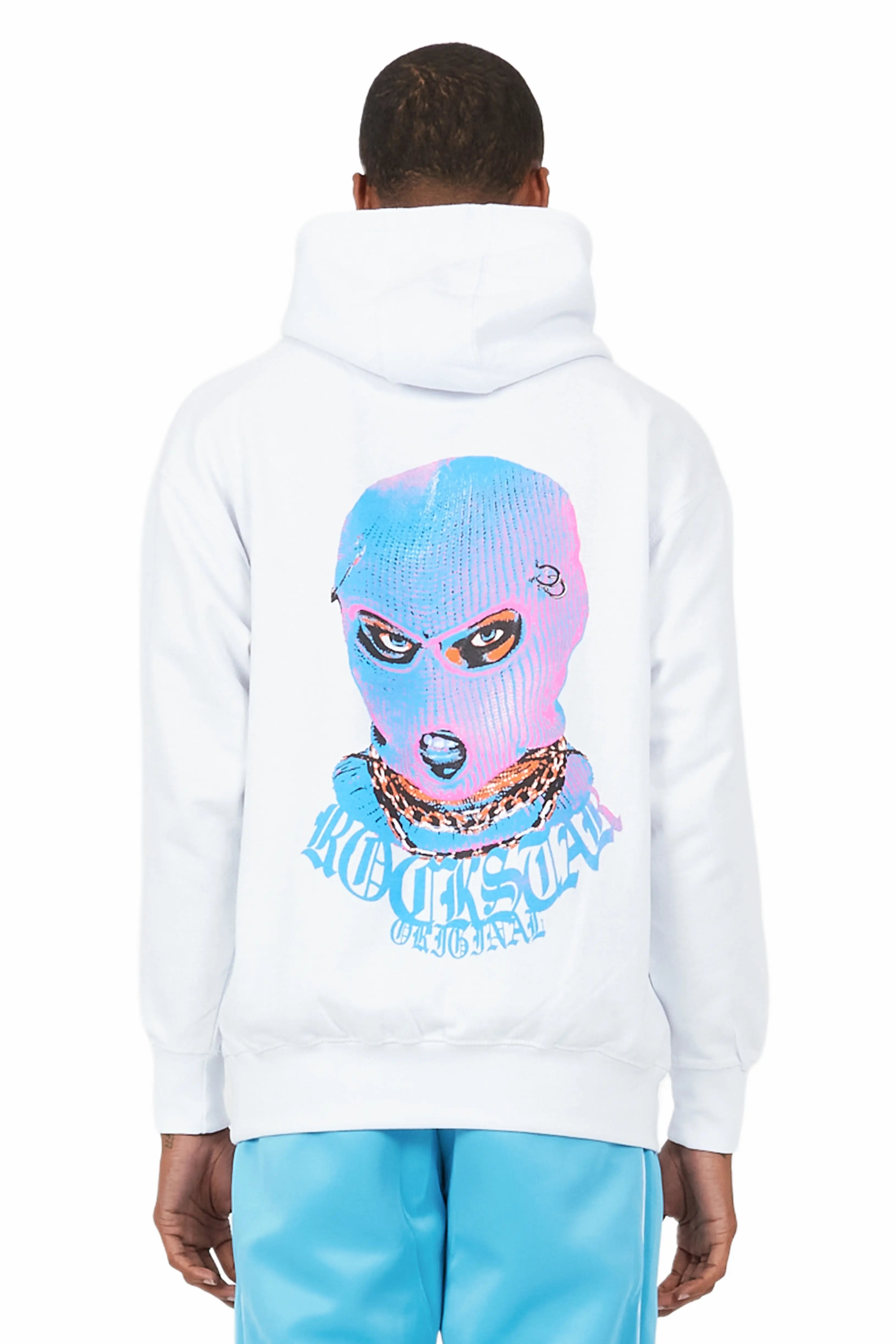 Murdra Graphic White/Blue Hoodie