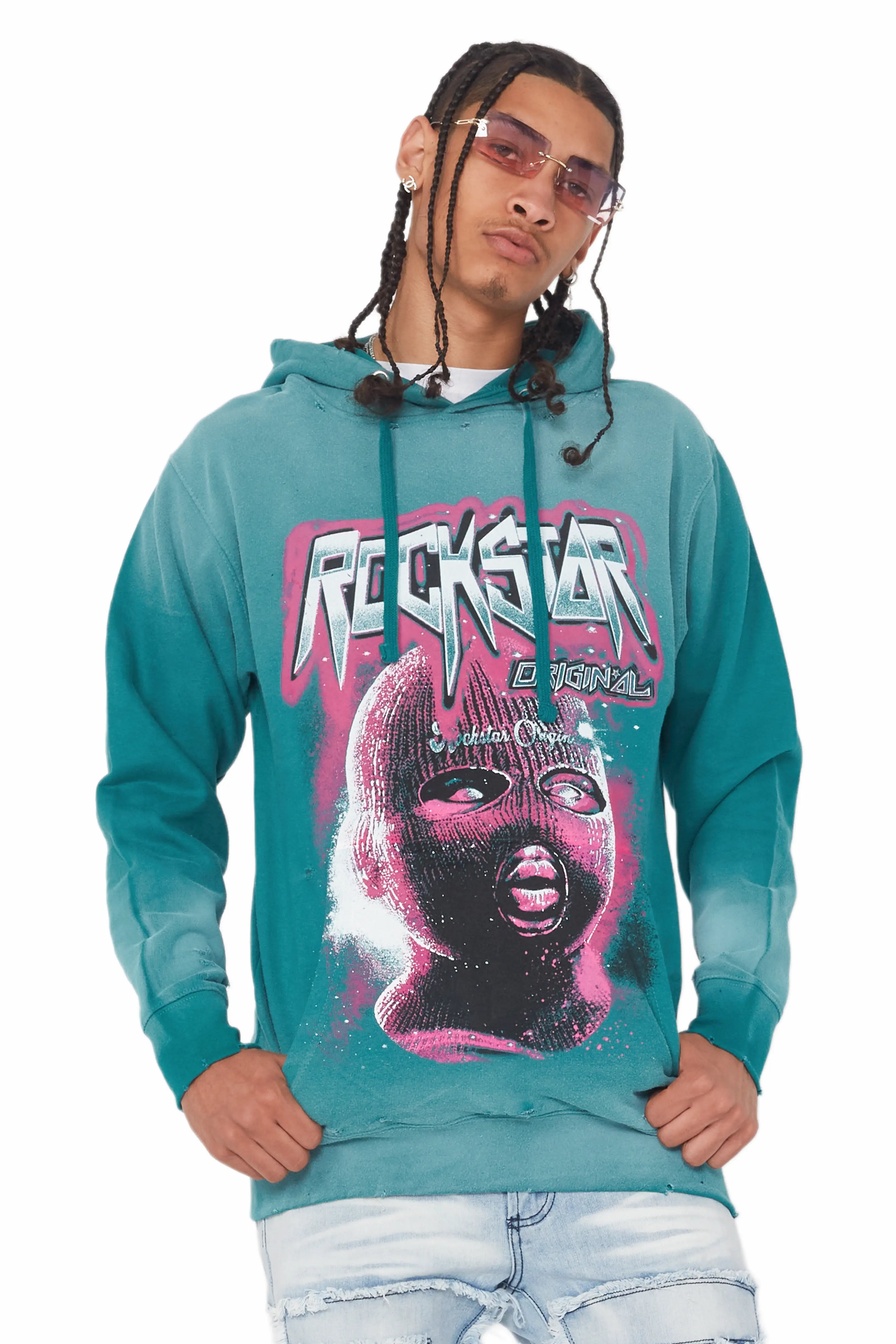 Ganen Teal Graphic Hoodie