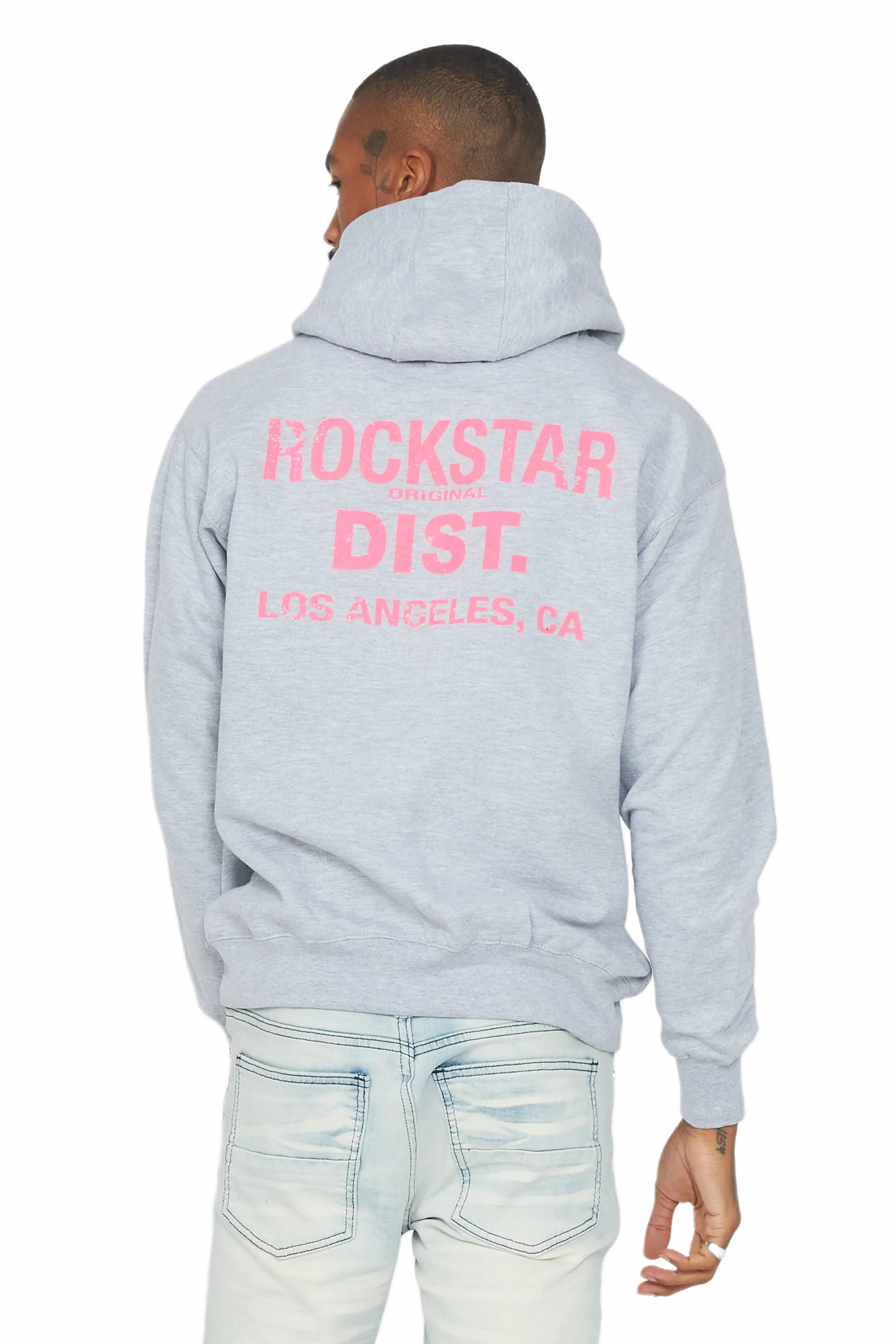 Lake Grey/Pink Graphic Hoodie