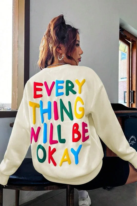 Apricot Slogan Graphic Drop Shoulder Sweatshirt