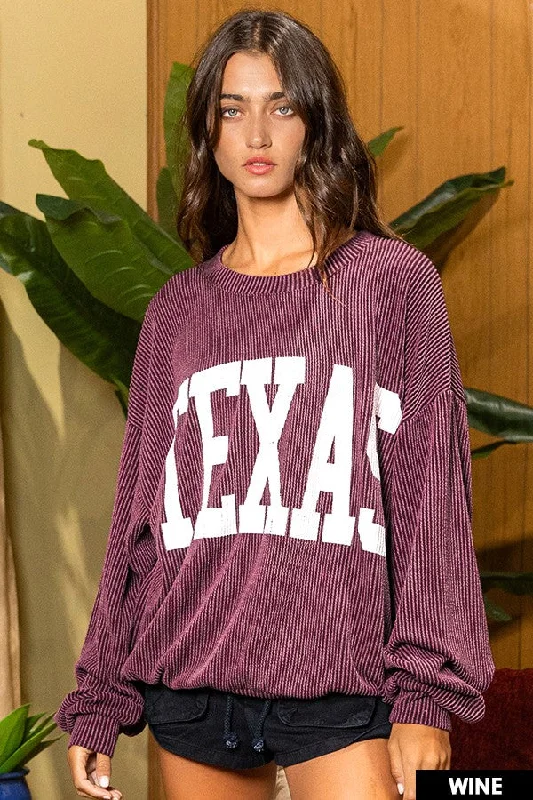 Wine Texas Comfy Graphic Sweatshirt