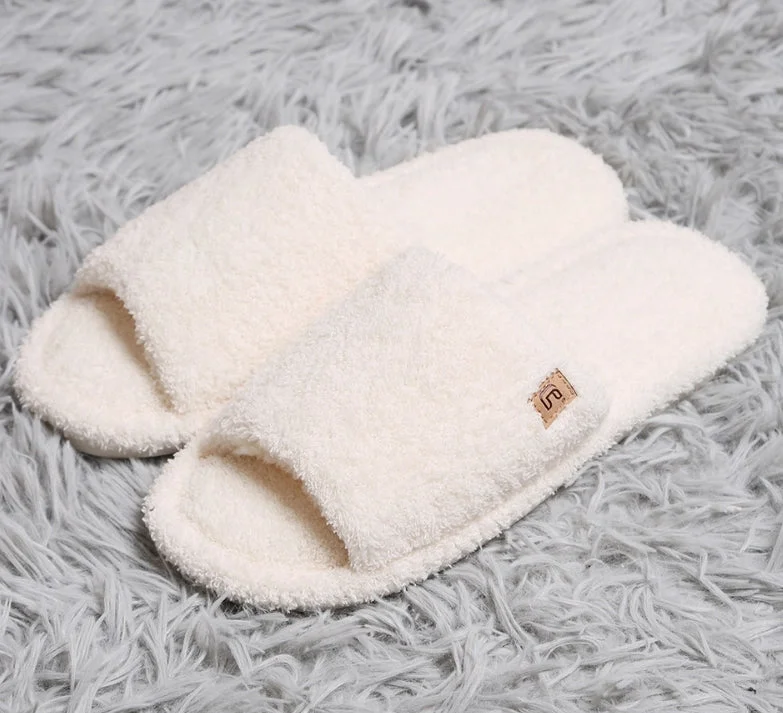 Solid Luxury Soft Home Slippers in Ivory